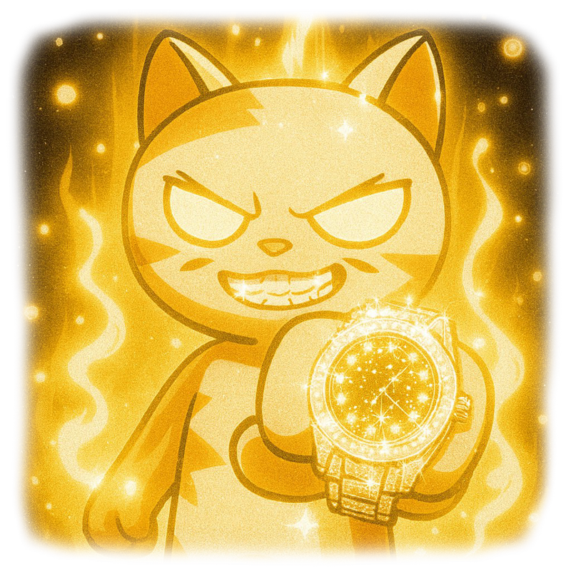 Power Cat with Luxury Watch